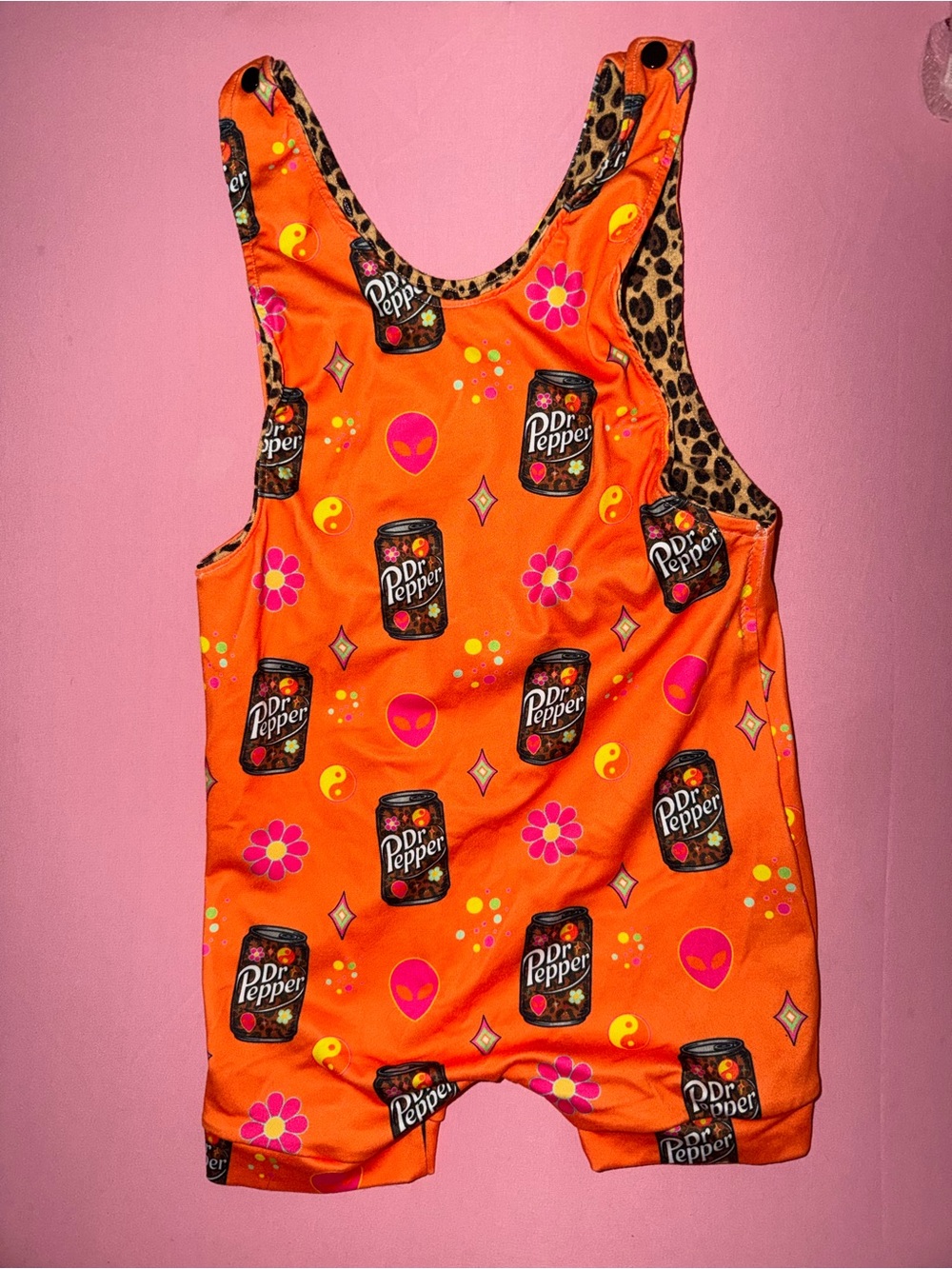 Orange Kids One-Piece Bodysuit with Playful Print
